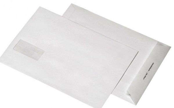 MAILmedia Adressfeldversandtaschen B4, mit Fenster, weiß