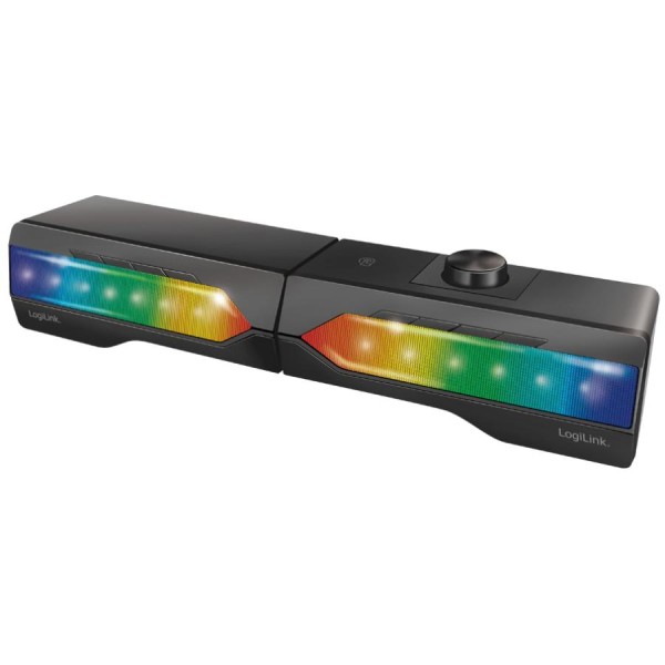 LogiLink Mobile Soundbar mit Partylicht, schwarz