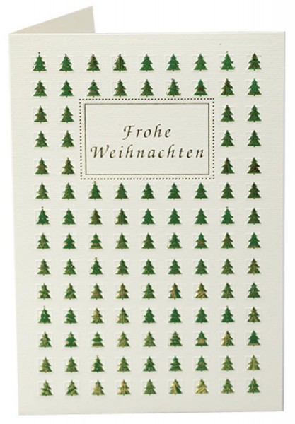 RÖMERTURM Weihnachtskarte ´Weihnachtsbäume´, grün / beige