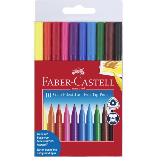 FABER-CASTELL Fasermaler GRIP COLOUR MARKER, 30er Etui