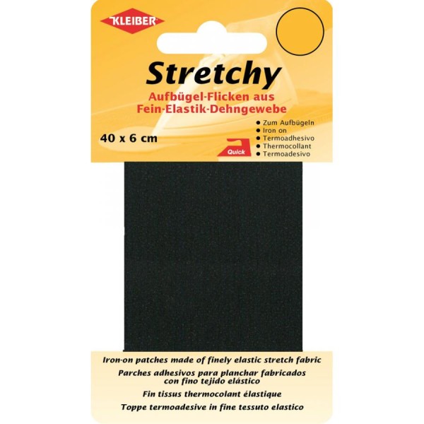 KLEIBER Stretchy-Bügel-Flicken, 400 x 60 mm, schwarz
