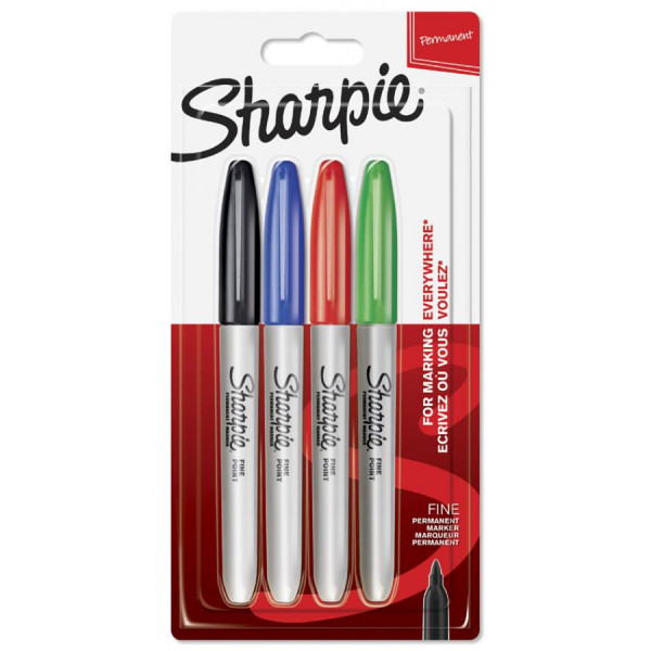Sharpie Permanent-Marker FINE, 4er Blisterkarte