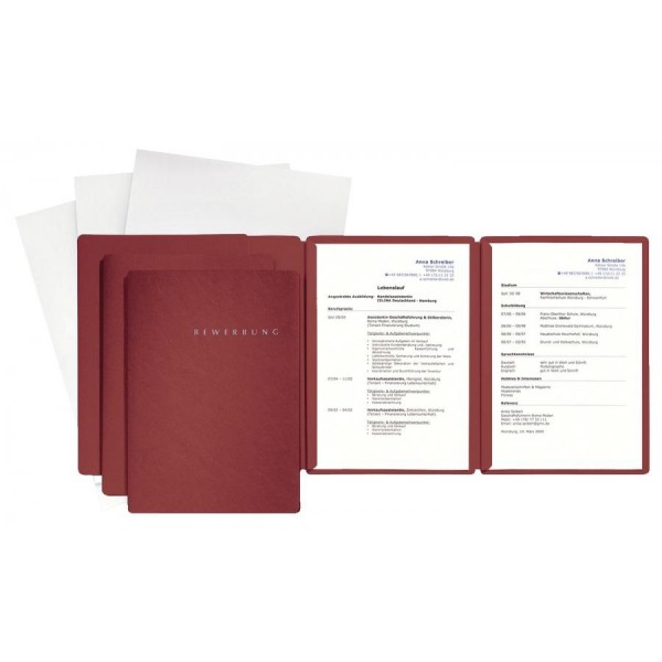 PAGNA Bewerbungs-Set ´Special´, DIN A4, rot, 3-teilig