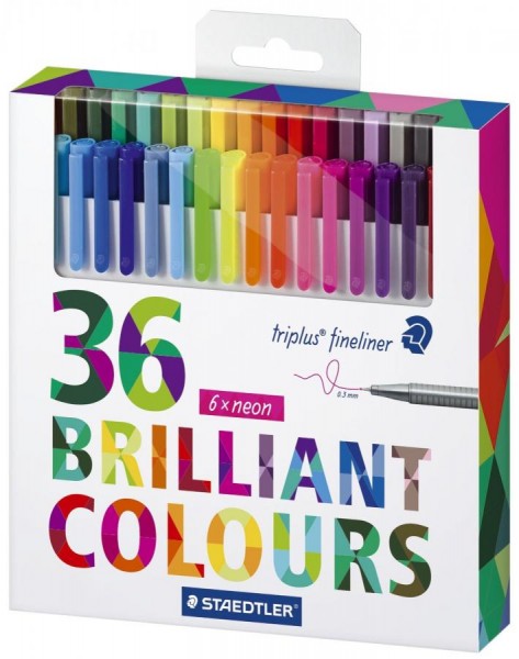 STAEDTLER Fineliner triplus BRILLIANT COLOURS, 36er Etui
