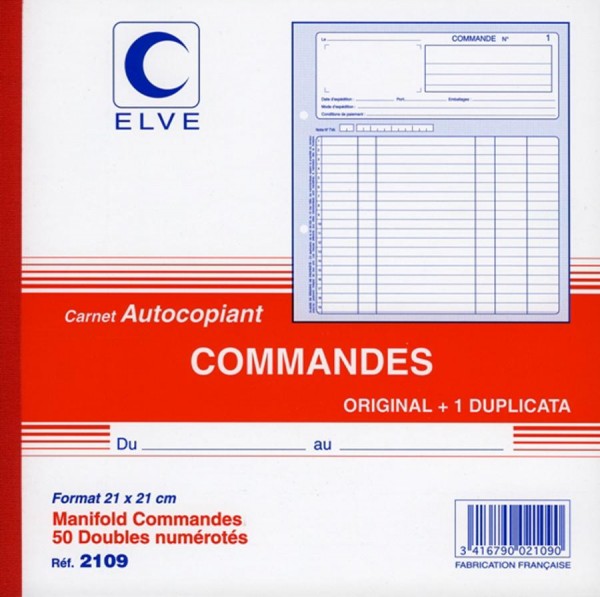 ELVE Manifold ´Commandes´, 210 x 140 mm, A5, dupli
