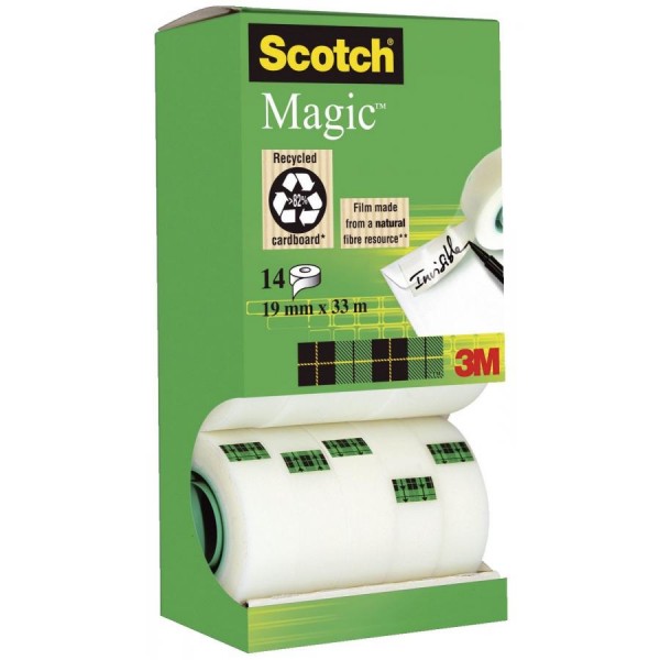 3M Scotch Klebefilm Magic 810, 19 mm x 33 m, 10+4 GRATIS