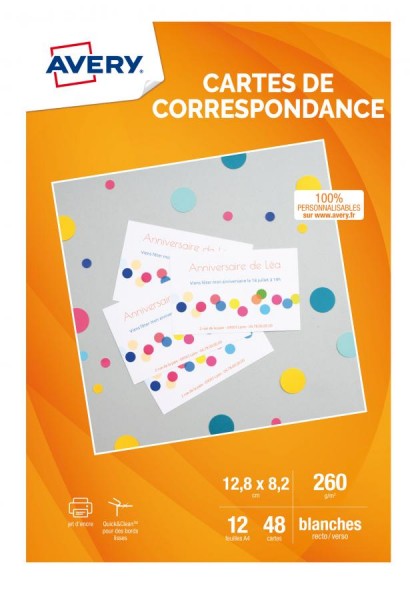 AVERY Quick & Clean Korrespondenz-Karten, 128 x 82 mm