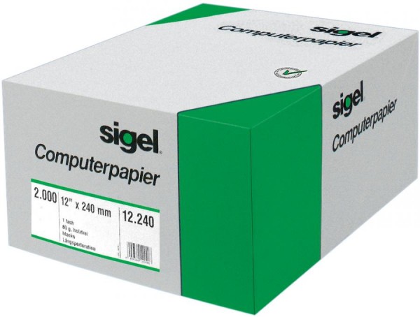 sigel DIN-Computerpapier endlos, 240 mm x 4´ (10,16 cm)