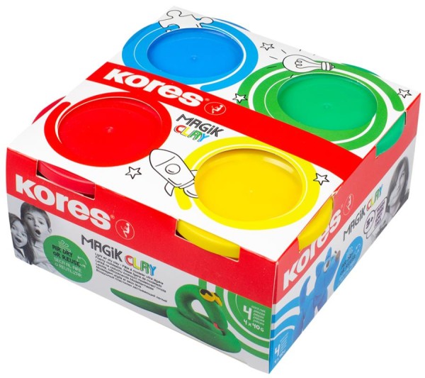 Kores Spielknete "Magic Clay", farbig sortiert
