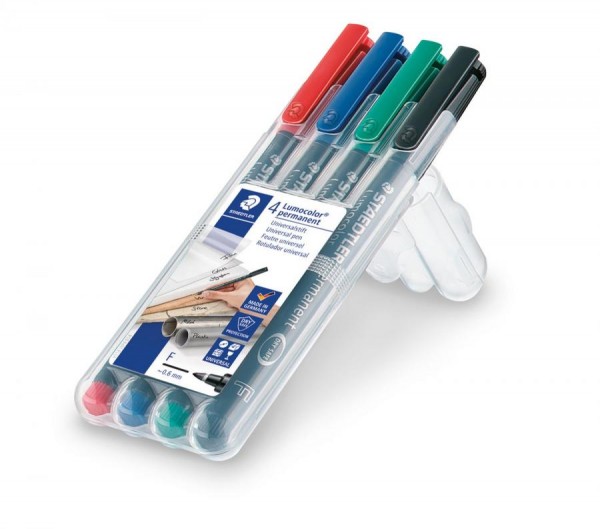 STAEDTLER Lumocolor Permanent-Marker 318F, 4er Etui