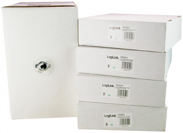 LogiLink Installationskabel, Kat. 5e, U/UTP, 100 m, grau