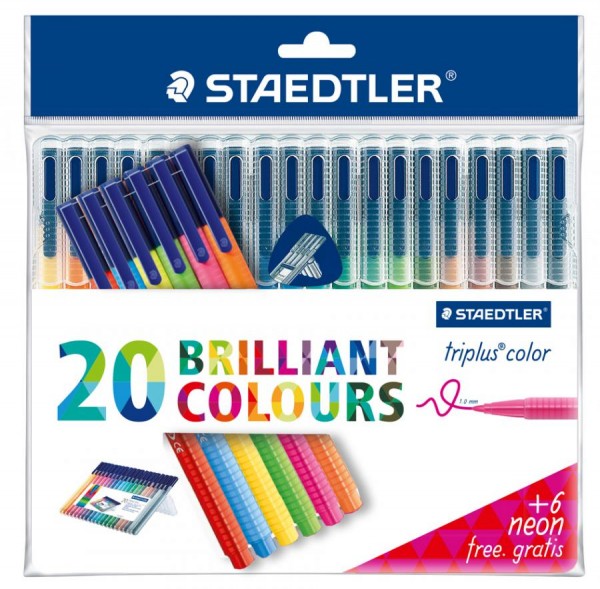STAEDTLER Fasermaler triplus BRILLIANT COLOURS, 10er Etui