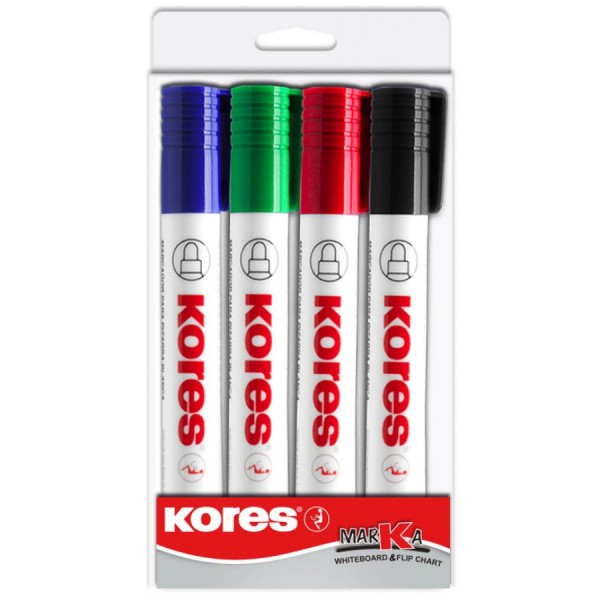 Kores Whiteboard- & Flipchart-Marker ´K MARKER´, 4er Etui