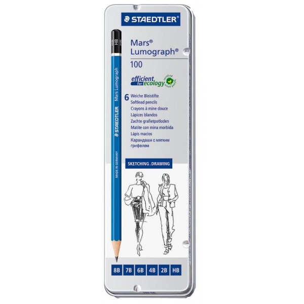 STAEDTLER Bleistift Mars Lumograph, 6er Metalletui