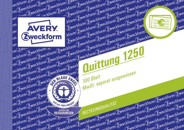 AVERY Zweckform Formularbuch ´Quittung mit MwSt.-Nachweis´