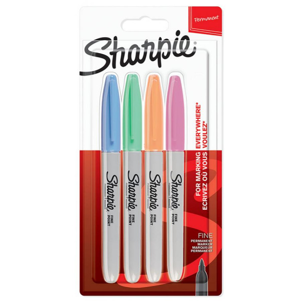 Sharpie Permanent-Marker FINE "Pastell", 4er Blister