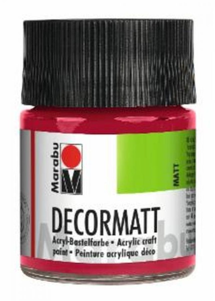 Marabu Acrylfarbe ´Decormatt´, karminrot, 50 ml, im Glas