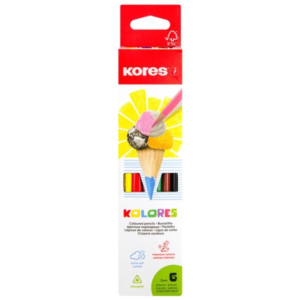 Kores Dreikant-Buntstifte "Kolores", 24er Karton-Etui