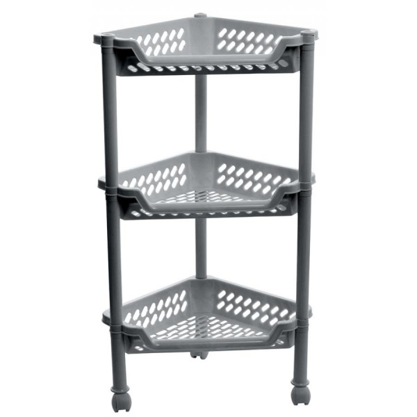 plast team Aufbewahrungs-Trolley, mit 3 Körben, silber