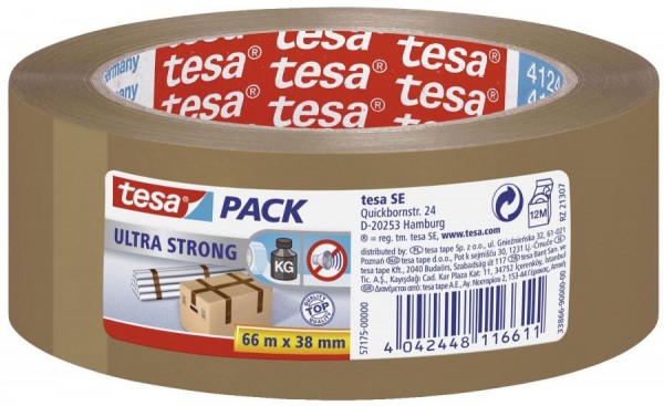 tesapack Verpackungsklebeband ultra strong, 38 mm x 66 m