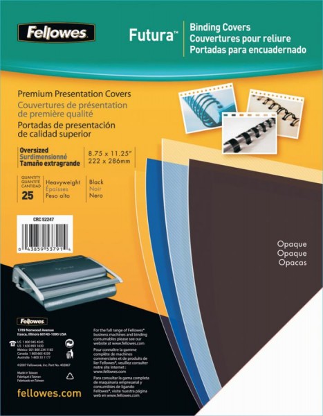 Fellowes Deckblatt Futura, DIN A4, transparent, matt, aus PP