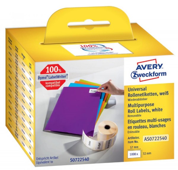 AVERY Zweckform Rollenetiketten, 57 x 32 mm, weiß