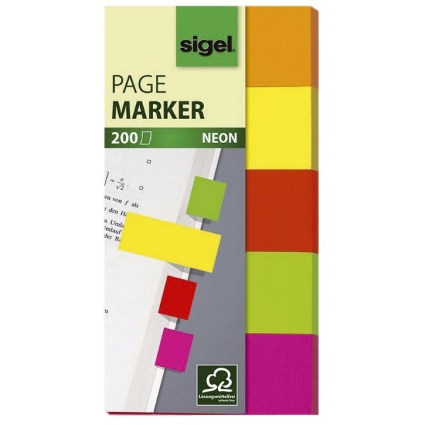 sigel Haftmarker Neon, 50 x 20 mm, 200 Blatt