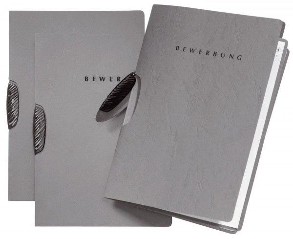 PAGNA Bewerbungsmappe ´Swing´, DIN A4, aus Karton, grau