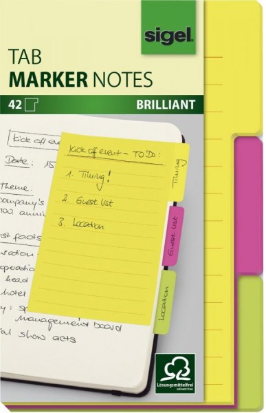 sigel Haftmarker Tab Marker Notes, aus Papier, 42 Blatt