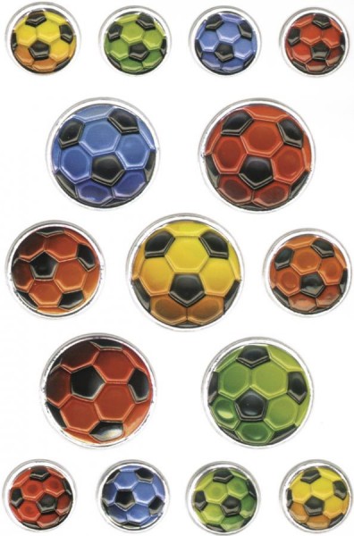HERMA Sticker MAGIC ´Bunte Fußbälle´, geprägt