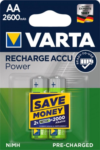 VARTA NiMH Akku ´Rechargeable Accu´, Mignon (AA), 2.100 mAh