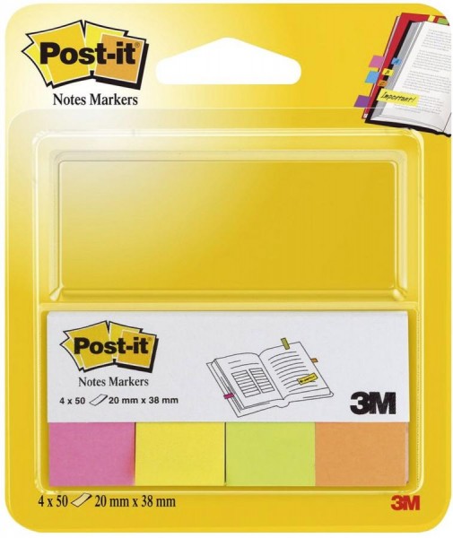 Post-it Pagemarker aus Papier, 20 x 38 mm, Neonfarben