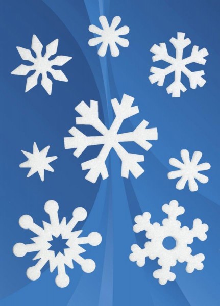 HERMA Weihnachts-Sticker MAGIC Filz ´Eiskristalle´, weiß