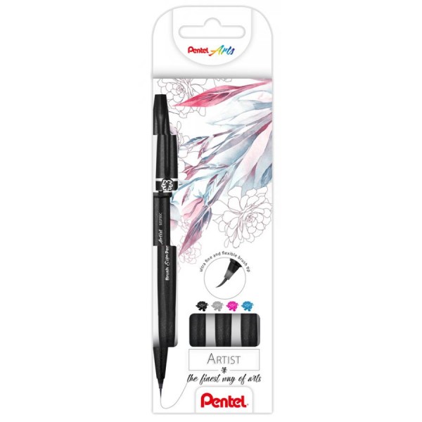 Pentel Pinselstift Sign Pen Artist, 4er Set