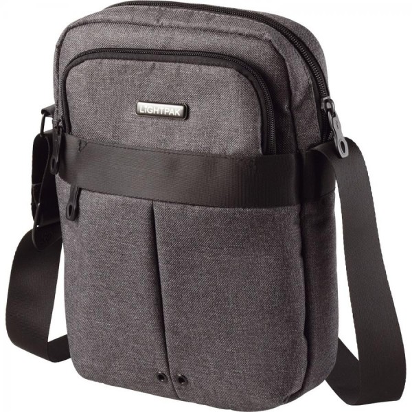 LIGHTPAK Umhängetasche ´EPSILON´, Polyester, grau
