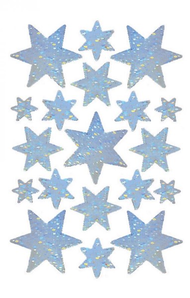 HERMA Weihnachts-Sticker DECOR ´Sterne´, silber, Holografie