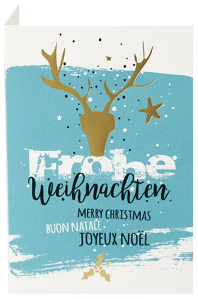 RÖMERTURM Weihnachtskarte ´Weihnachtsfroh´, schwarz / gold
