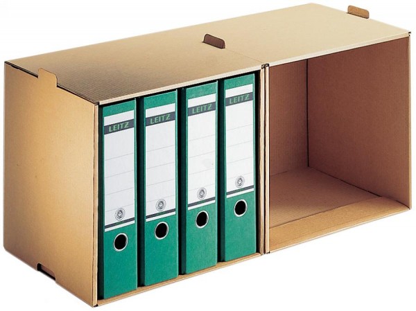 LEITZ Ordner-Archiv, 2 Fächern, aus Wellpappe, natron