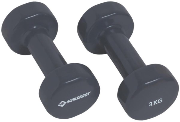 SCHILDKRÖT Vinyl Hanteln, 3,0 kg Set, anthrazit