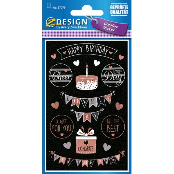 AVERY Zweckform ZDesign Geschenke-Sticker ´Happy Birthday´