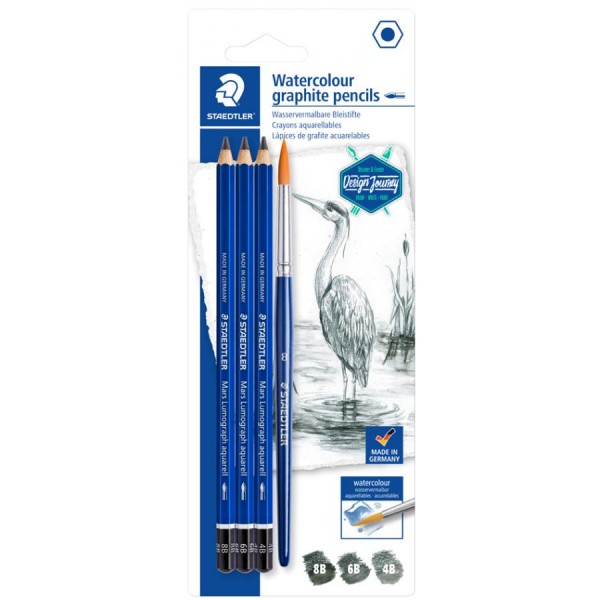 STAEDTLER Bleistift-Set Mars Lumograph aquarell, Blister