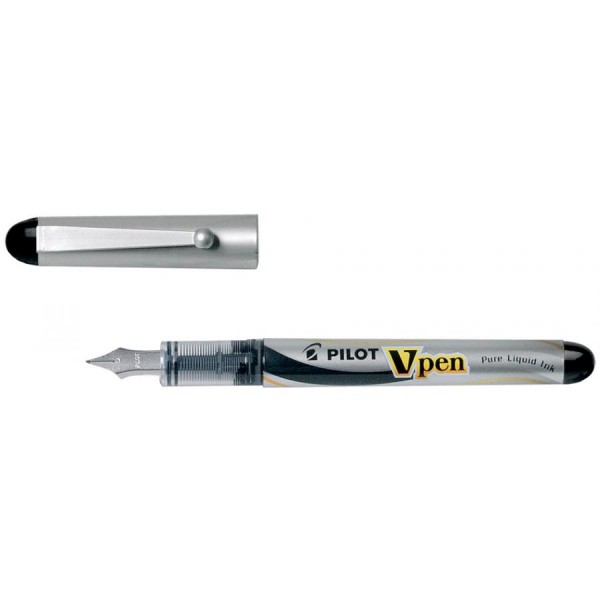 PILOT Einweg-Füllhalter V-Pen Silver, blau
