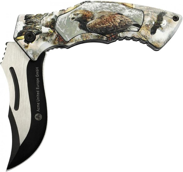 Clauss Klappmesser mit Tiermotiv Adler, Klingenlänge: 82 mm