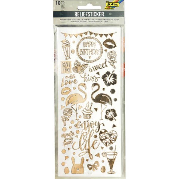 folia Relief-Sticker ´GANZJAHR´, Blattformat: 100 x 240 mm