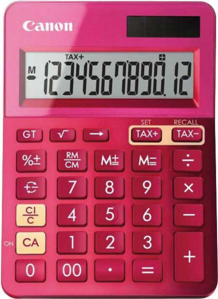 Canon Tischrechner LS-123K-MPK, Solar-/ Batteriebetrieb Farbe: pink