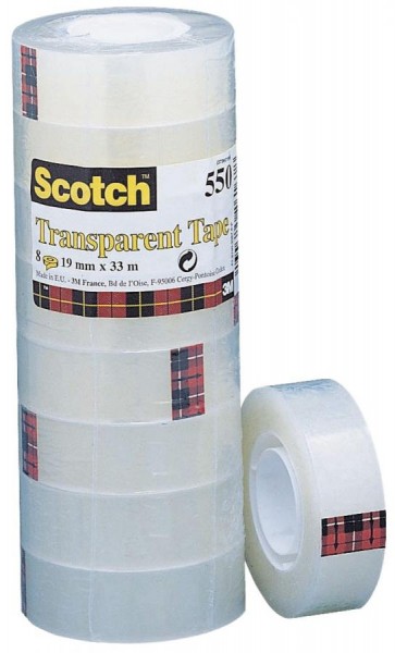 Scotch Klebefilm 550, transparent, 19 mm x 10 m