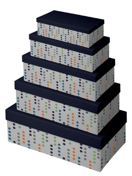 Clairefontaine Geschenkboxen-Set Polka Dots , 5-teilig