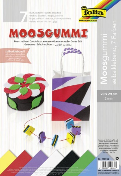 folia Moosgummi BASIC, selbstklebend, 7 Blatt