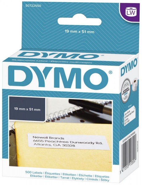DYMO LabelWriter-Universal-Etiketten, 19 x 51 mm, weiß