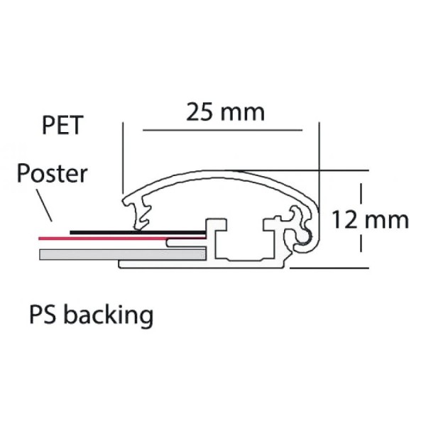 magnetoplan Plakatrahmen SP, DIN A2, silber eloxiert